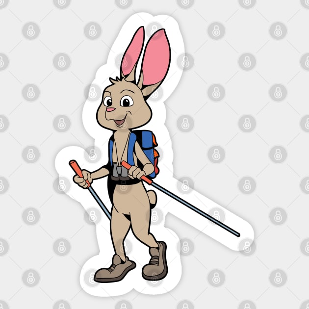 Casual Bunny Hikes - Hiking Sticker by Modern Medieval Design